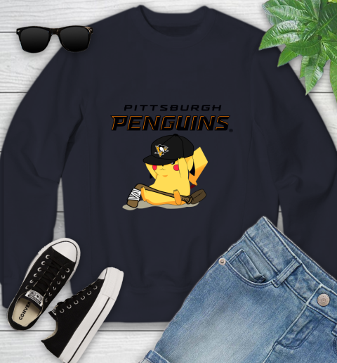 NHL Pikachu Hockey Sports Pittsburgh Penguins Youth Sweatshirt 3