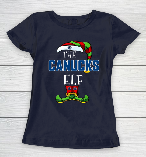 Vancouver Canucks Christmas ELF Funny NHL Women's T-Shirt 2