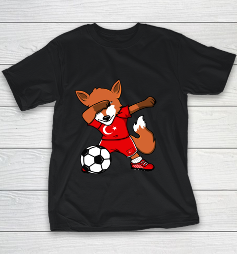 Dabbing Fox Turkey Soccer Fans Jersey Turkish Football Lover Youth T-Shirt