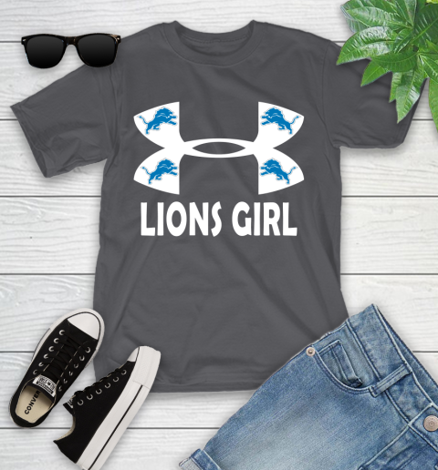 NFL Detroit Lions Girl Under Armour Football Sports Youth T-Shirt 6