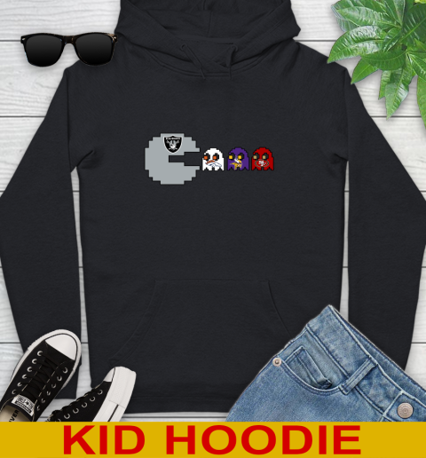 Oakland Raiders NFL Football Pac Man Champion Youth Hoodie 2