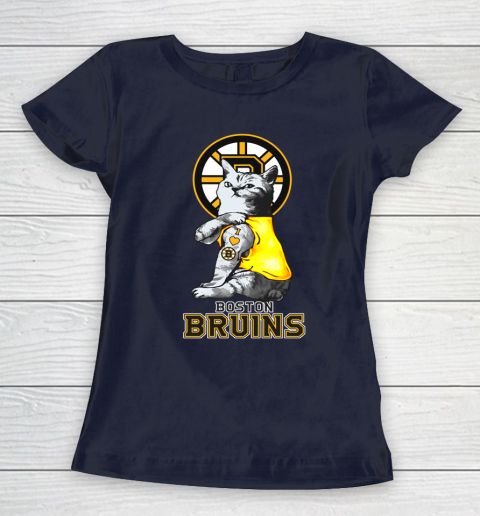 NHL My Cat Loves Boston Bruins Hockey Women's T-Shirt 2