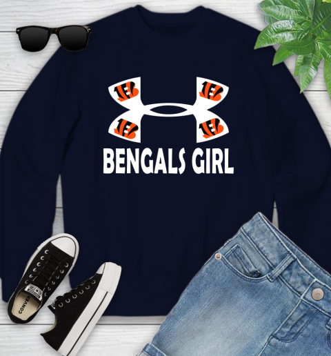 NFL Cincinnati Bengals Girl Under Armour Football Sports Youth Sweatshirt 2