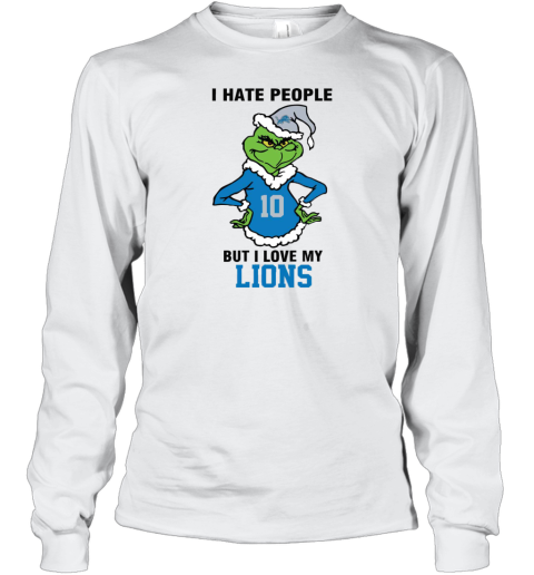 I Hate People But I Love My Lions Detroit Lions NFL Teams Long Sleeve T-Shirt