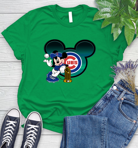 MLB Chicago Cubs The Commissioner's Trophy Mickey Mouse Disney Women's T-Shirt 6