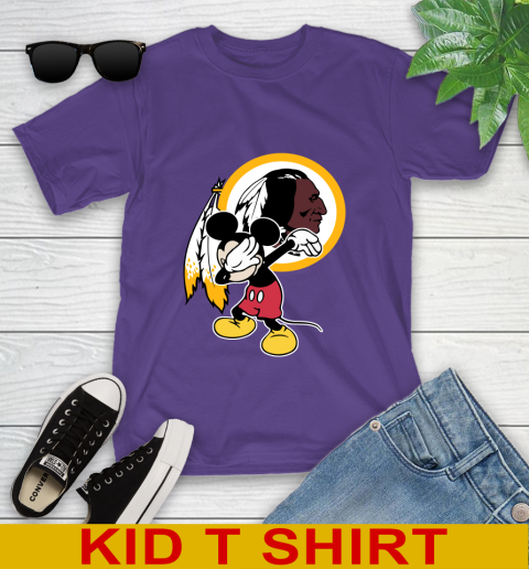 Washington Redskins NFL Football Dabbing Mickey Disney Sports Youth T-Shirt 4