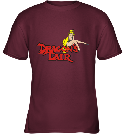 qzjo dragons lair daphne baseball shirts youth t shirt 26 front maroon