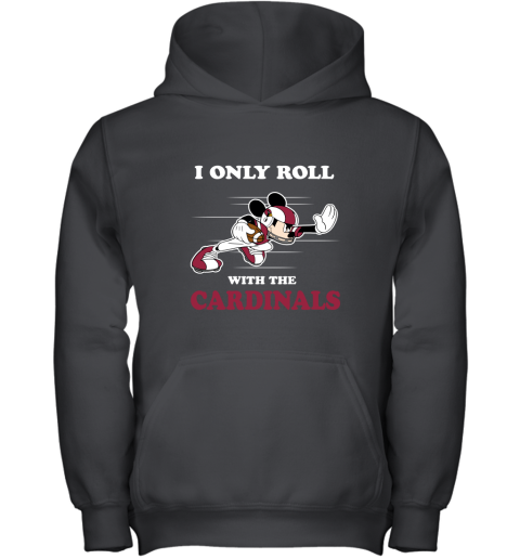 NFL Mickey Mouse I Only Roll With Arizona Cardinals Youth Hoodie