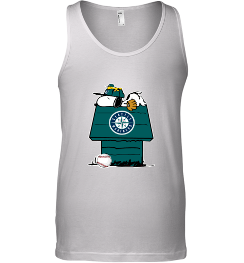 Seattle Marinerssnoopy And Woodstock Resting Together MLB Tank Top