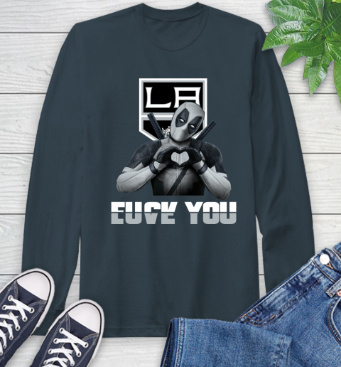 NHL Los Angeles Kings Deadpool Love You Fuck You Hockey Sports Long Sleeve T-Shirt 21