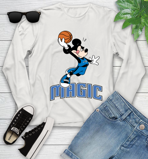 NBA Basketball Orlando Magic Cheerful Mickey Mouse Shirt Youth Long Sleeve 12