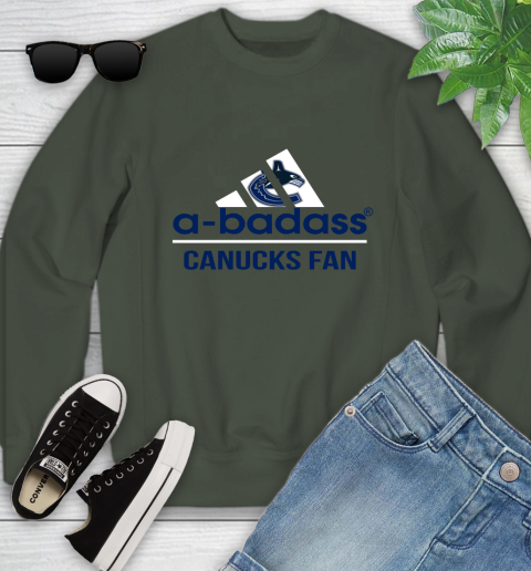 NHL A Badass Vancouver Canucks Fan Adidas Hockey Sports Youth Sweatshirt 9