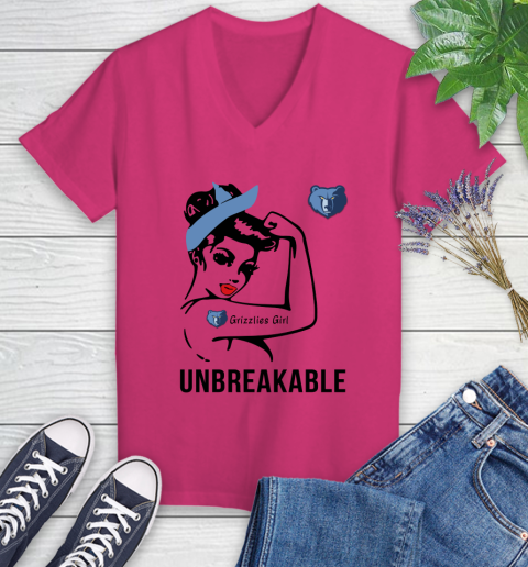 NBA Memphis Grizzlies Girl Unbreakable Basketball Sports Women's V-Neck T-Shirt 5