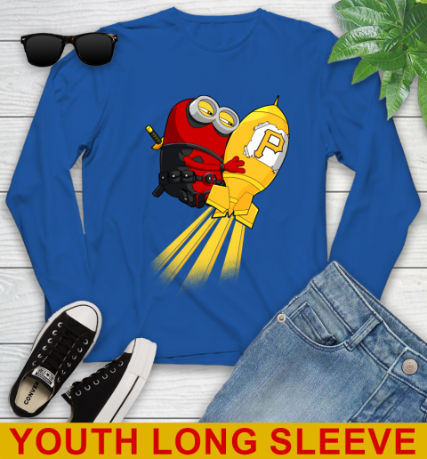 MLB Baseball Pittsburgh Pirates Deadpool Minion Marvel Shirt Youth Long Sleeve 10