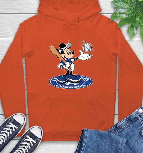 MLB Baseball Los Angeles Dodgers Cheerful Mickey Disney Shirt Hoodie 5