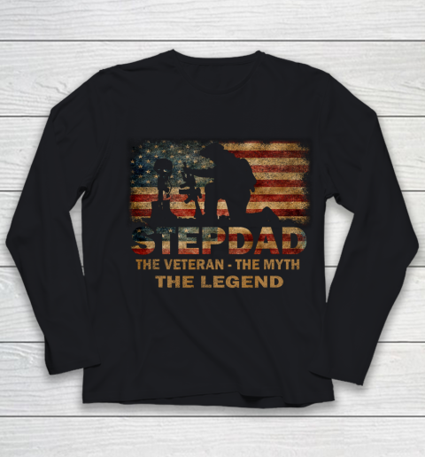 Veteran Shirt Stepdad The Veteran Myth Legend Funny Father s Day Youth Long Sleeve