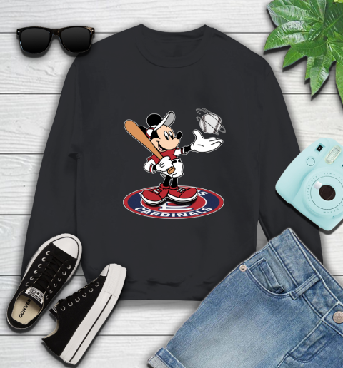 MLB Baseball St.Louis Cardinals Cheerful Mickey Disney Shirt Sweatshirt