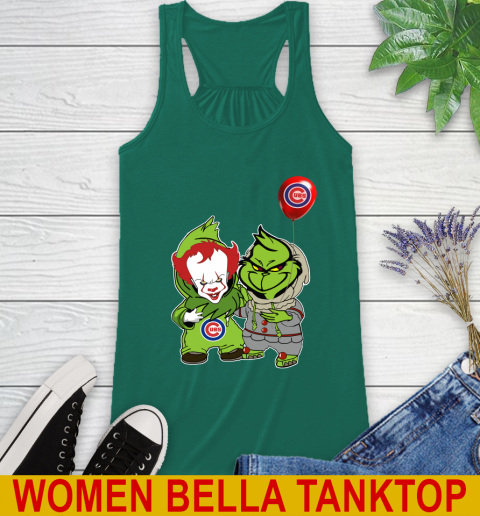 Baby Pennywise Grinch Christmas MLB Baseball Chicago Cubs Racerback Tank 7