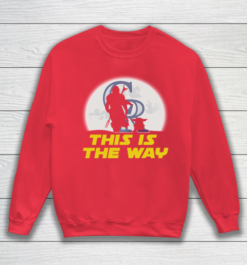 Colorado Rockies MLB Baseball Star Wars Yoda And Mandalorian This Is The Way Sweatshirt 7