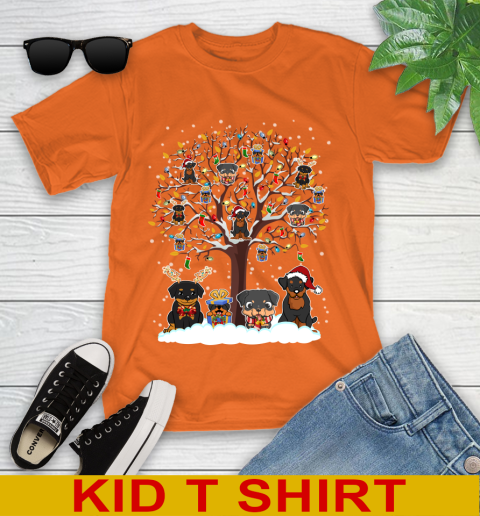 Rottweiler dog pet lover light christmas tree shirt 245