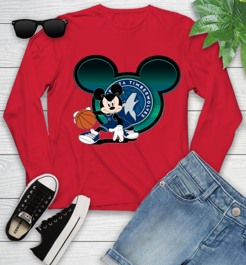 NBA Minnesota Timberwolves Mickey Mouse Disney Basketball Youth Long Sleeve 11