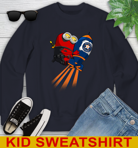MLB Baseball Houston Astros Deadpool Minion Marvel Shirt Youth Sweatshirt 2
