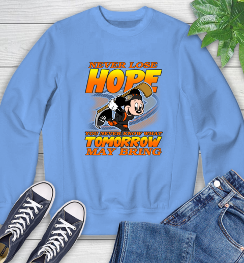 Anaheim Ducks NHL Hockey ootball Mickey Disney Never Lose Hope Sweatshirt 11