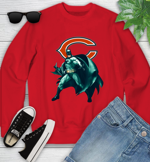 NFL Batman Football Sports Chicago Bears Youth Sweatshirt 9