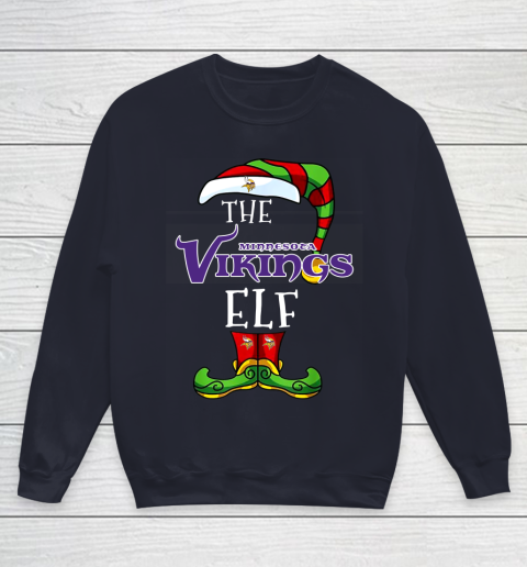 Minnesota Vikings Christmas ELF Funny NFL Youth Sweatshirt 2