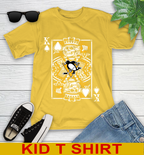 Pittsburgh Penguins NHL Hockey The King Of Spades Death Cards Shirt Youth T-Shirt 9