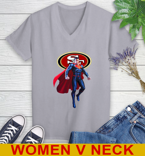 NFL Superman DC Sports Football San Francisco 49ers Women's V-Neck T-Shirt 5