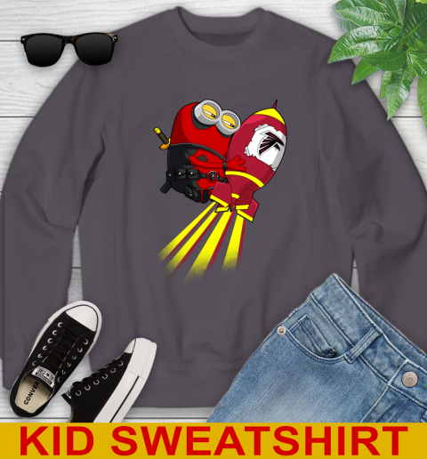 NFL Football Atlanta Falcons Deadpool Minion Marvel Shirt Youth Sweatshirt 5