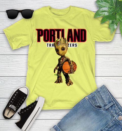 Portland Trail Blazers NBA Basketball Groot Marvel Guardians Of The Galaxy Youth T-Shirt 8