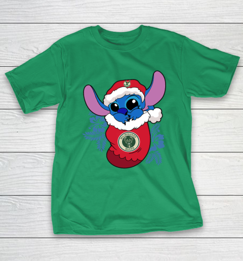 Milwaukee Bucks Christmas Stitch In The Sock Funny Disney NBA T-Shirt