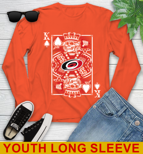 Carolina Hurricanes NHL Hockey The King Of Spades Death Cards Shirt Youth Long Sleeve 3