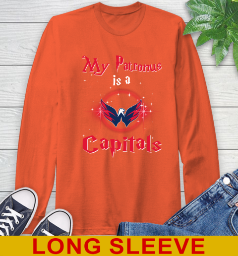 NHL Hockey Harry Potter My Patronus Is A Washington Capitals Long Sleeve T-Shirt 4