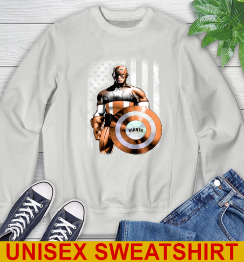 San Francisco Giants MLB Baseball Captain America Marvel Avengers American Flag Shirt Sweatshirt 5