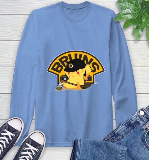 NHL Pikachu Hockey Sports Boston Bruins Long Sleeve T-Shirt 11