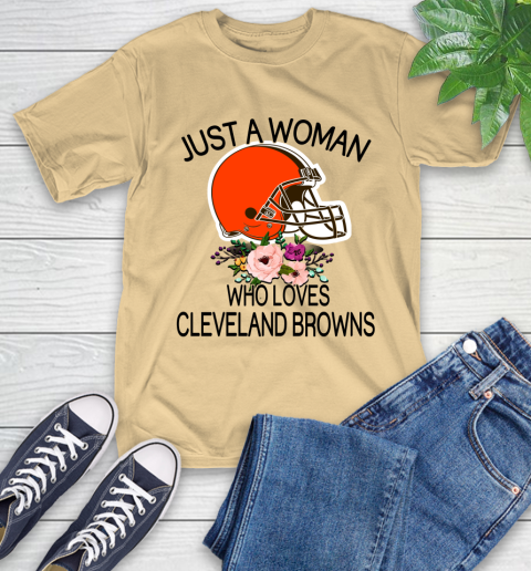 NFL Just A Woman Who Loves Cleveland Browns Football Sports T-Shirt 6