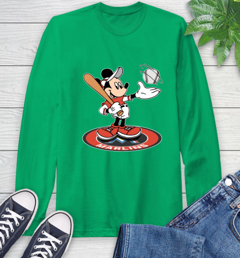 MLB Baseball Miami Marlins Cheerful Mickey Disney Shirt Long Sleeve T-Shirt 8