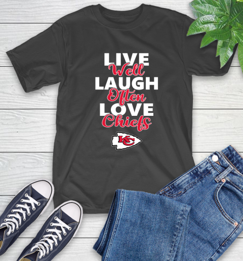 NFL Football Kansas City Chiefs Live Well Laugh Often Love Shirt T-Shirt