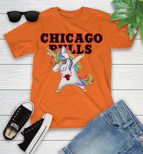 Chicago Bulls NBA Basketball Funny Unicorn Dabbing Sports Youth T-Shirt 7