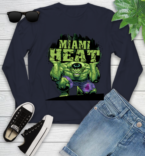 Miami Heat NBA Basketball Incredible Hulk Marvel Avengers Sports Youth Long Sleeve 3