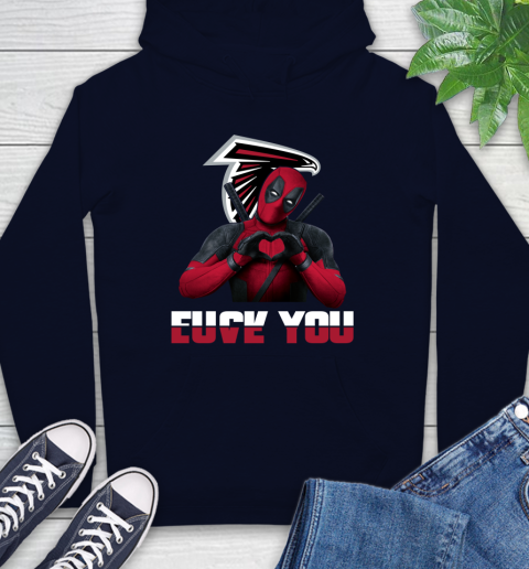 NHL Atlanta Falcons Deadpool Love You Fuck You Football Sports Hoodie 3