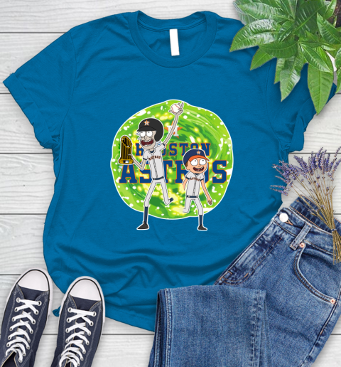 MLB Houston Astros Rick And Morty Commissioner's Trophy Baseball Sports Women's T-Shirt 7