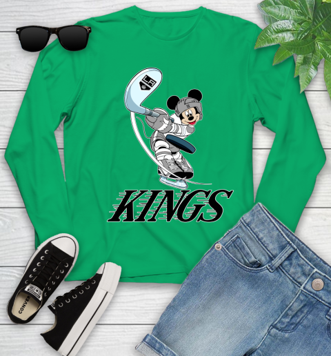 NHL Hockey Los Angeles Kings Cheerful Mickey Mouse Shirt Youth Long Sleeve 6