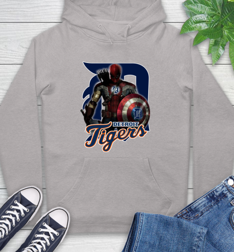 MLB Captain America Thor Spider Man Hawkeye Avengers Endgame Baseball Detroit Tigers Hoodie 12