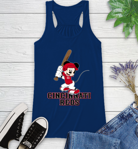 MLB Baseball Cincinnati Reds Cheerful Mickey Mouse Shirt Racerback Tank 8