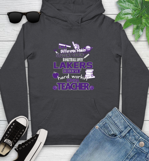 Los Angeles Lakers NBA I'm A Difference Making Student Caring Basketball Loving Kinda Teacher Youth Hoodie 8