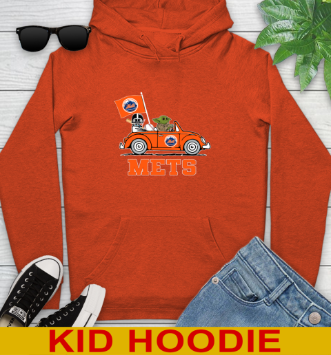MLB Baseball New York Mets Darth Vader Baby Yoda Driving Star Wars Shirt Youth Hoodie 5